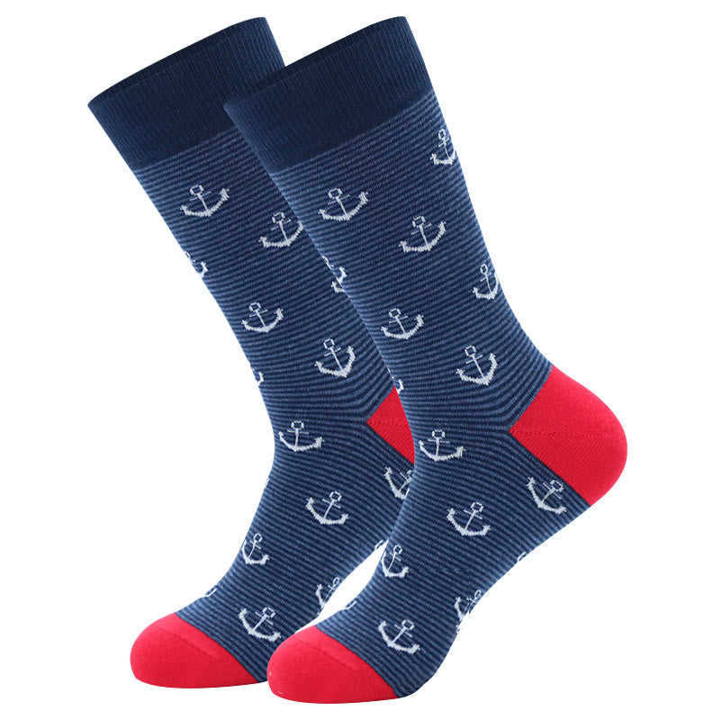 Rudder Pattern Funny Crew Socks(5 Pairs) - image 11