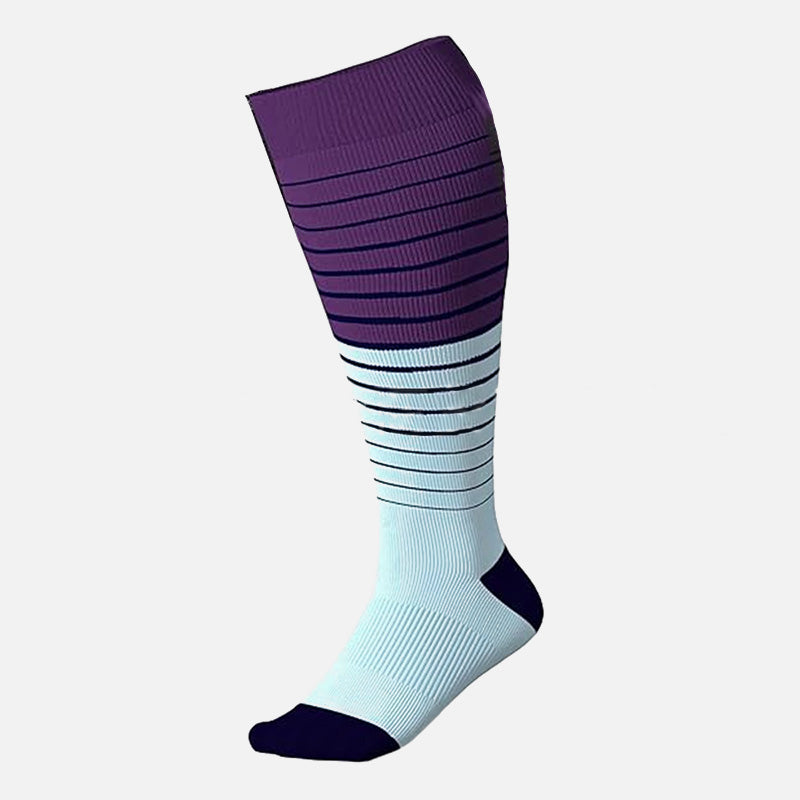 Plus Size Color Block Striped Compression Socks(3 Pairs) - image 7