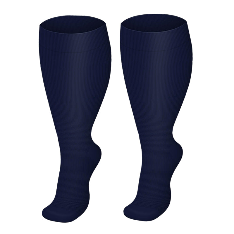Plus Size Blue Series Compression Socks(3 Pairs) - Navy Blue - 4XL - image 4
