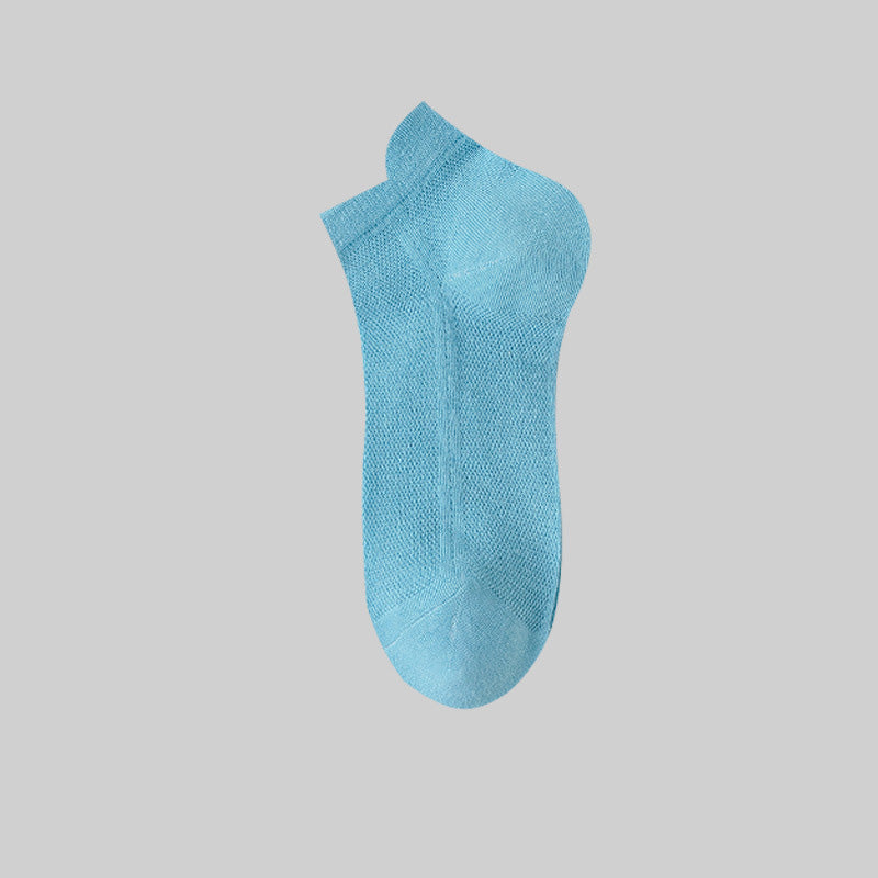 Breathable Full Mesh Ankle Socks(7 Pairs) - Blue - EU36-39(US3-6) - image 17