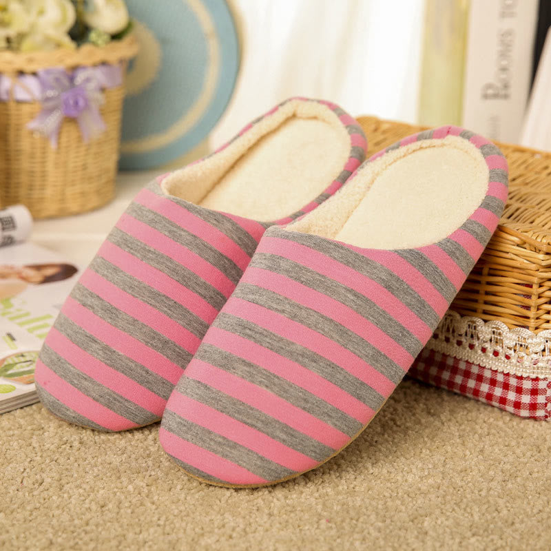 Plus Size Colorblock Stripes Slippers - Pink - EU44-45(US10-11) - image 8