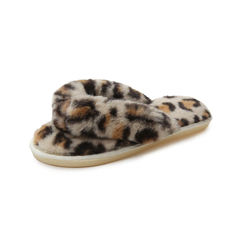 Plus Size Leopard Print Slippers - Beige - EU42-43(US8.5-9) - image 7