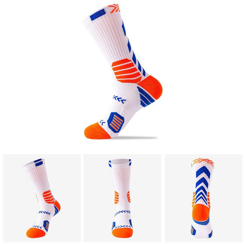 Plus Size Fashion Quarter Compression Socks(5 Pairs) - Blue - EU38-44(US5-10) - image 5