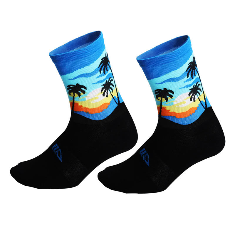 Plus Size Coconut Tree Quarter Compression Socks(4 Pairs) - image 8
