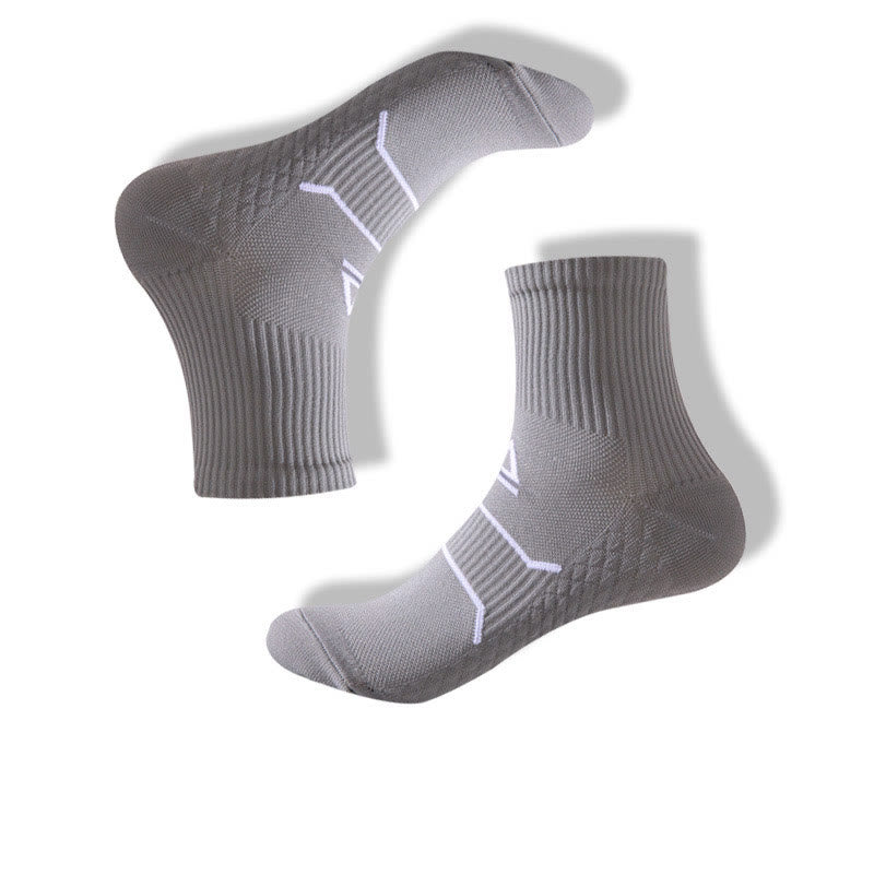 Plus Size Quarter Compression Socks(7 Pairs) - Grey - EU39-44(US6-10) - image 13