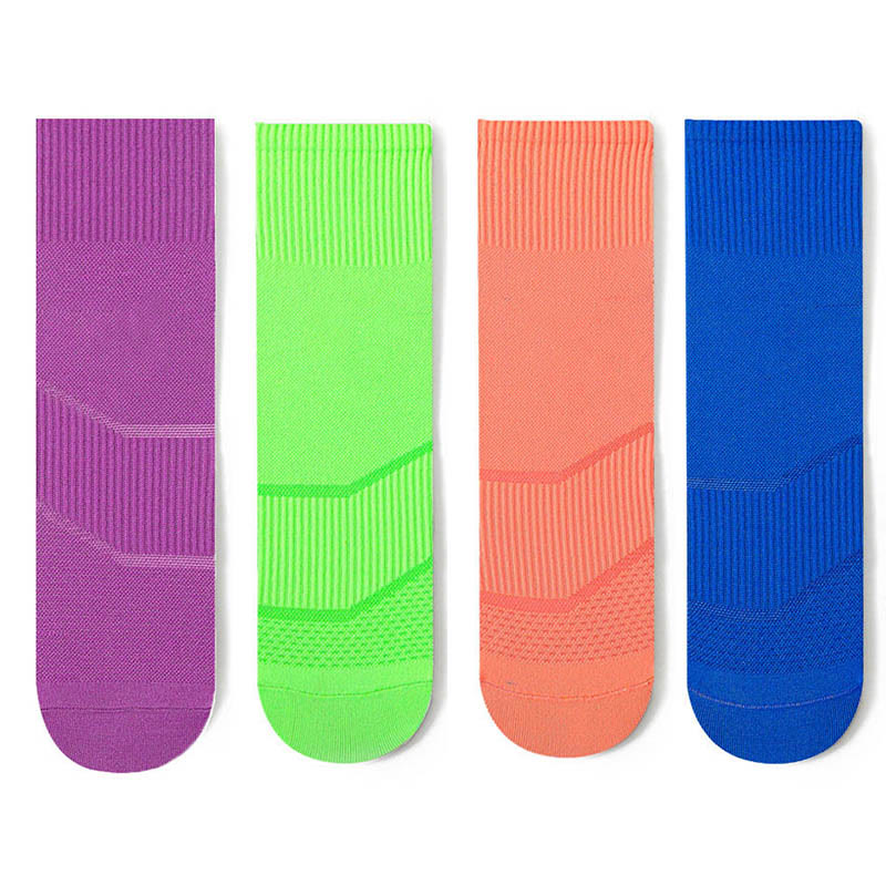 Plus Size Fashion Quarter Compression Socks(4 Pairs) - Multicolor B(4 Pairs) - EU44-50(US10-15) - image 14