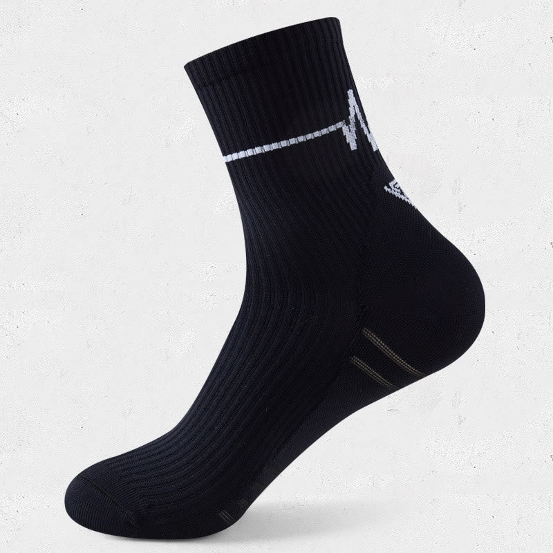 Plus Size Training Quarter Compression Socks(6 Pairs) - Black - EU39-44(US6-10) - image 15