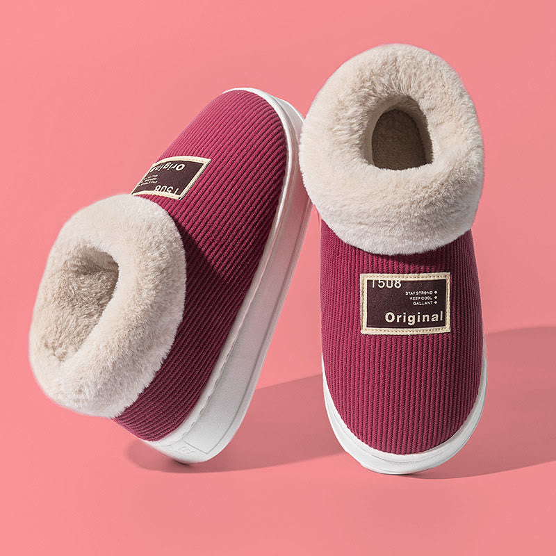 Plus Size Warm Comfortable Slippers - Wine - EU39-40(US6-7) - image 14