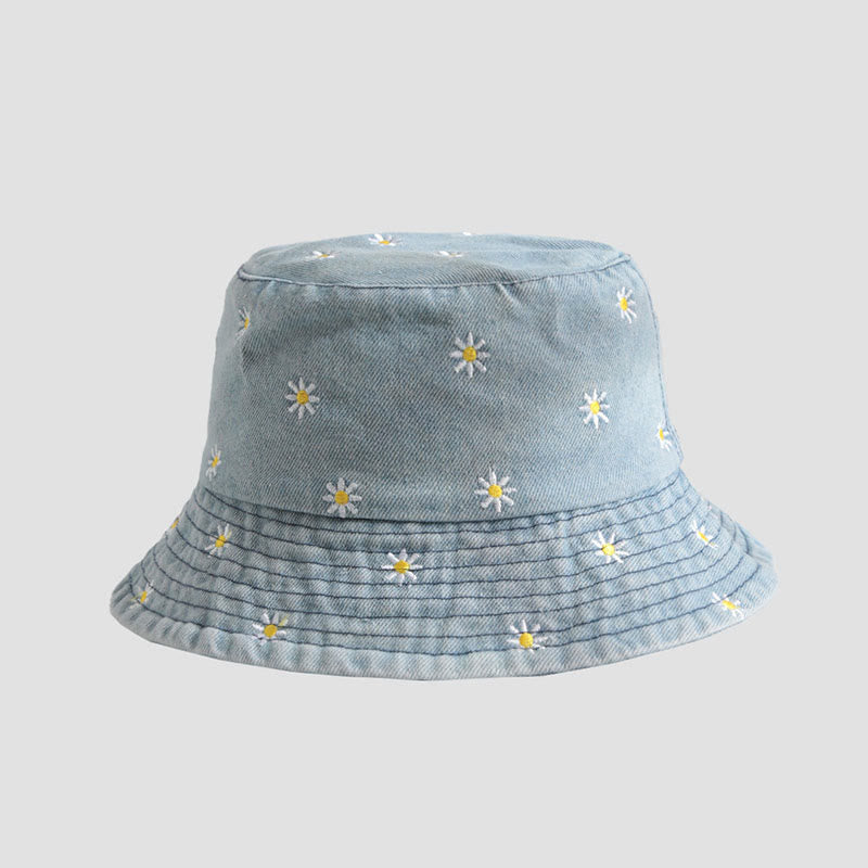 Plus Size Daisy Bucket Hat - Light Blue - One Size - image 2