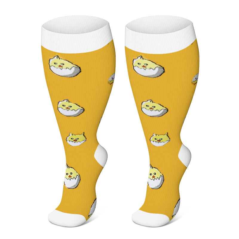 Plus Size Yellow Series Compression Socks 2XL-7XL(3 Pairs) - image 7