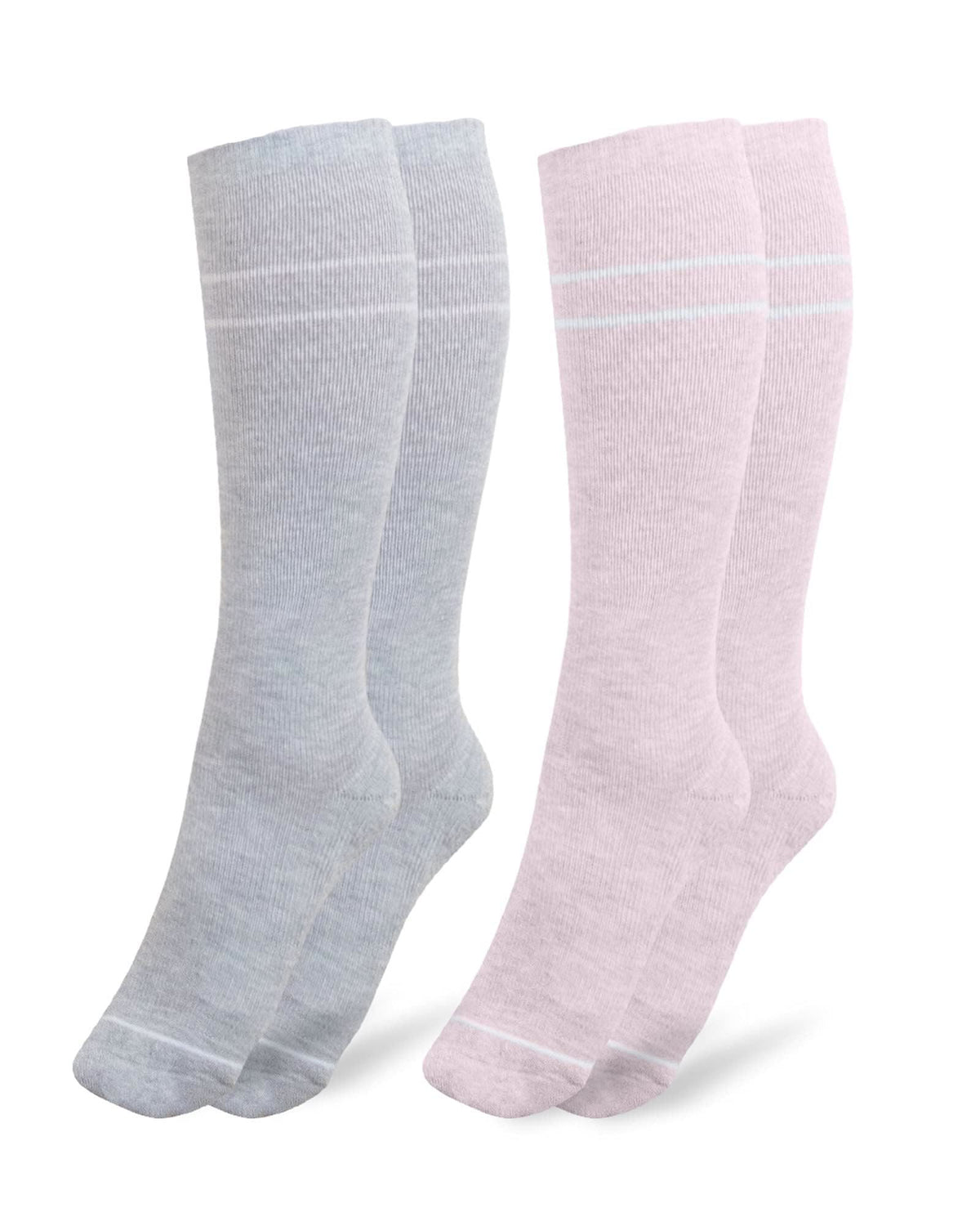 Double Bars Solid Color Compression Socks(6 Pairs) - image 3