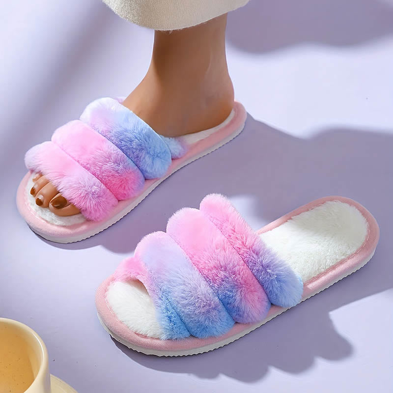 Plus Size Open Toe Tie Dye Slippers - image 2