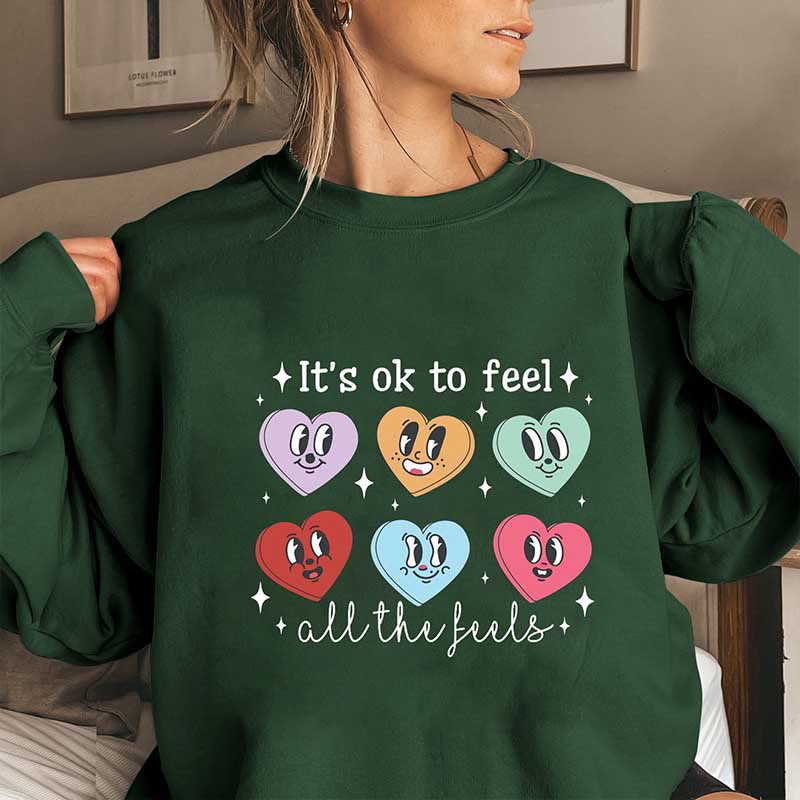 Plus Size Love Emoticon Sweatshirt - Dark Green - 3XL - image 4