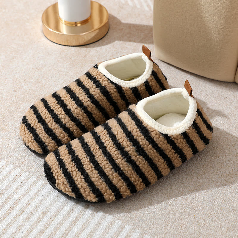 Plus Size Comfort Pinstripe Slippers - Coffee - EU42-43(US7.5-8.5) - image 9