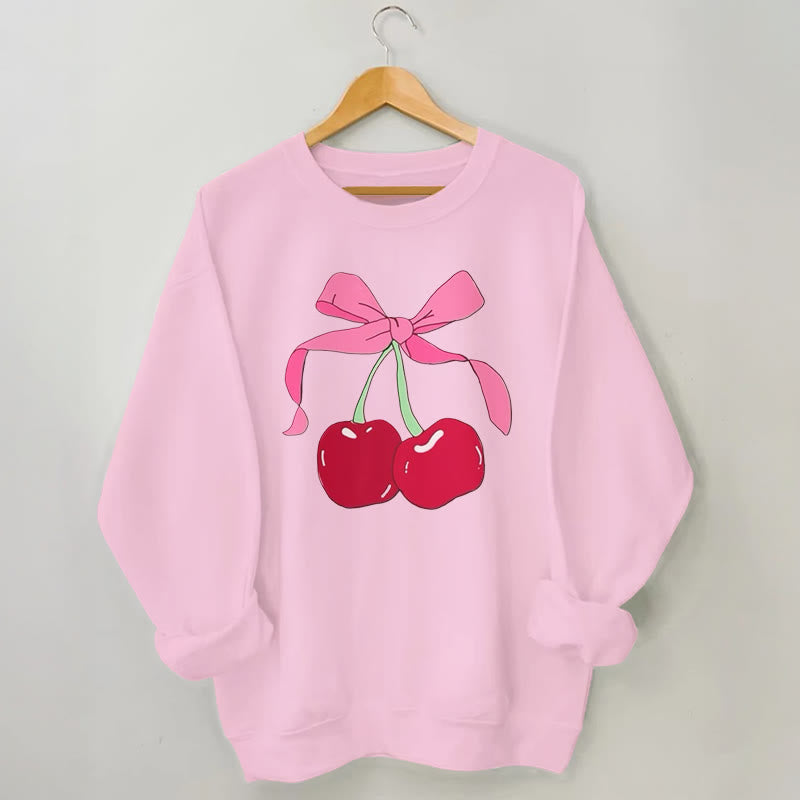 Plus Size Big Cherry Sweatshirt - Pink - 3XL - image 4