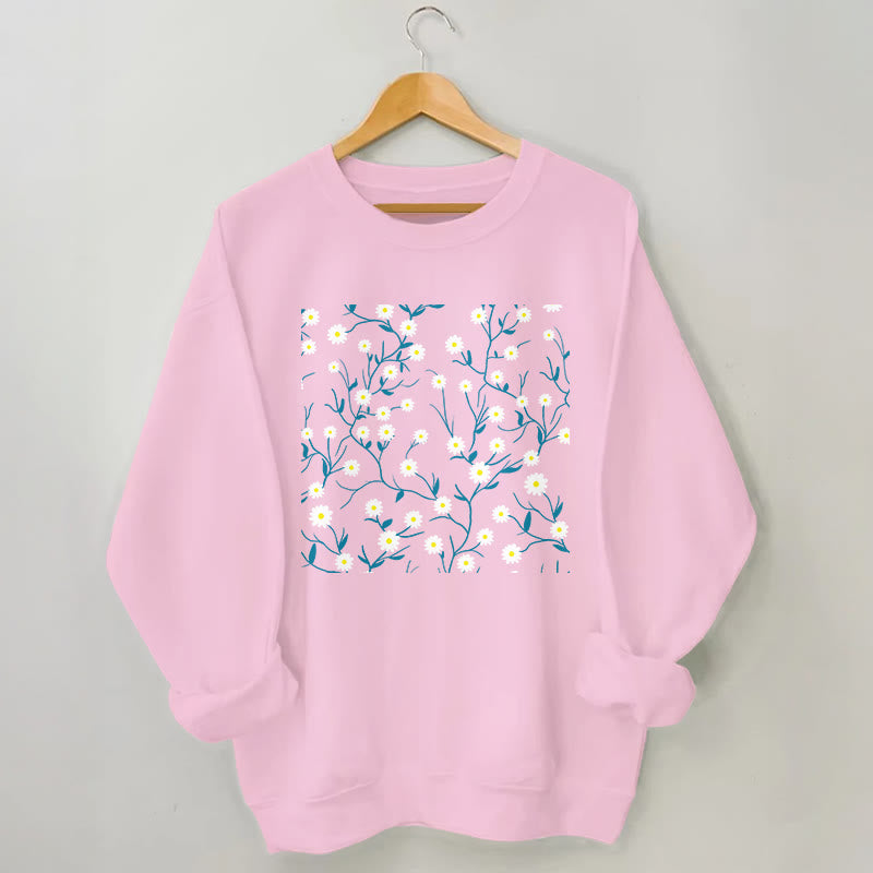 Plus Size White Daisy Sweatshirt - Pink - 3XL - image 4