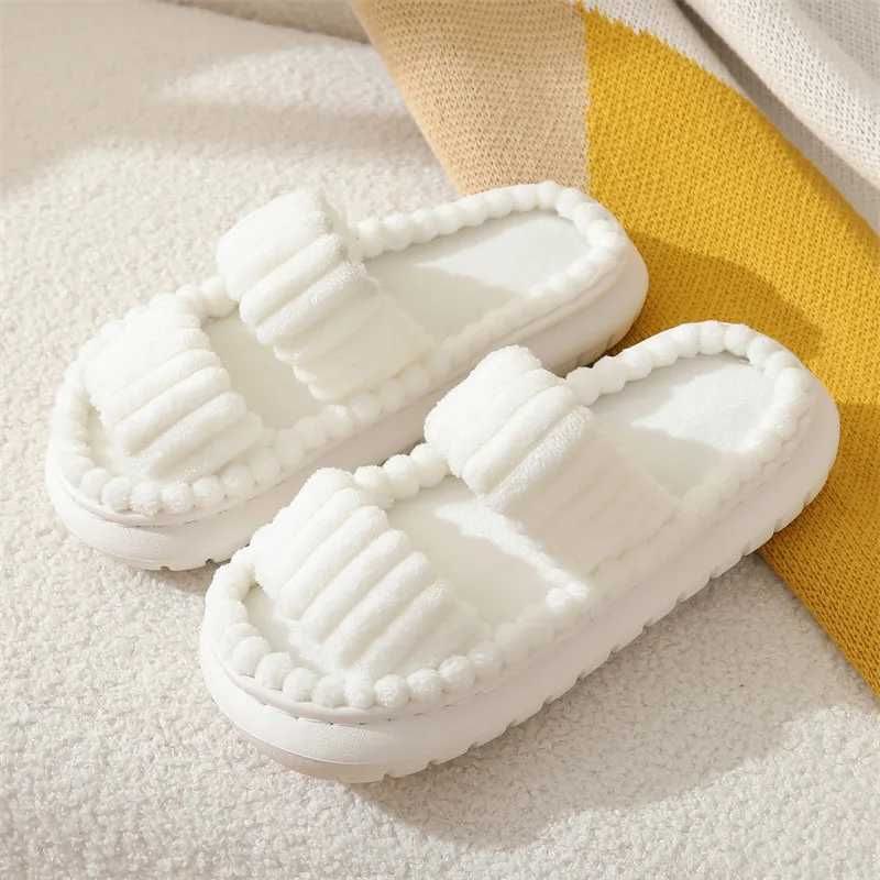 Plus Size Comfortable Pleated Slippers - White - EU43-44(US9-10) - image 10