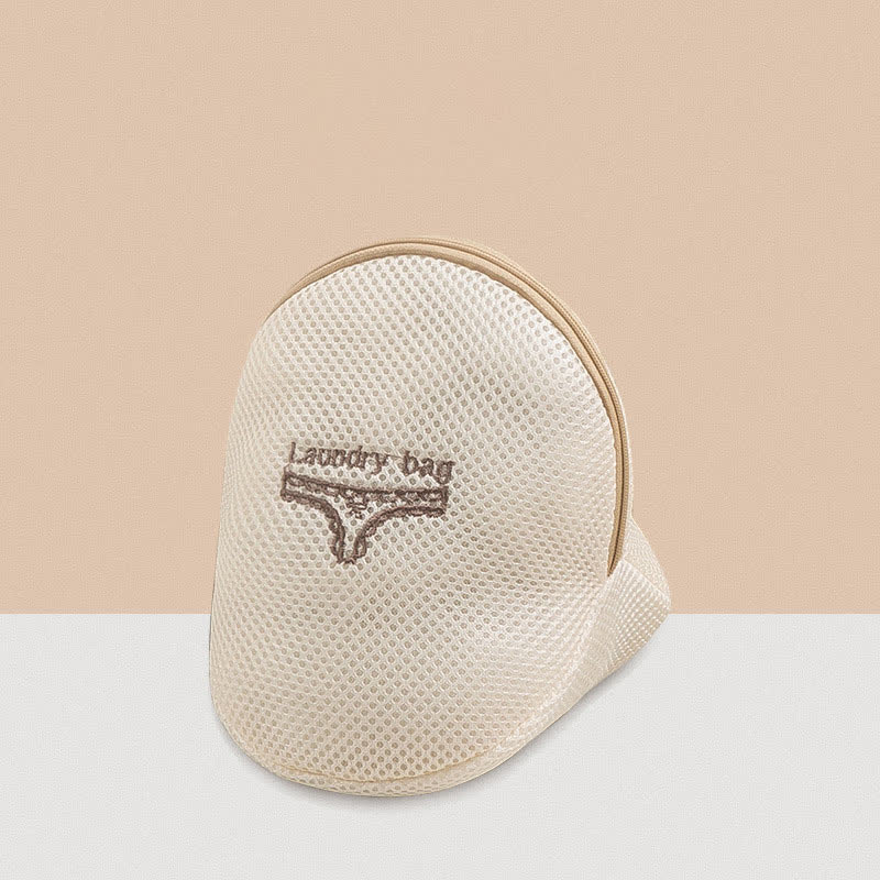 Beige Panties Laundry Zipper Mesh Bag - Beige - image 0