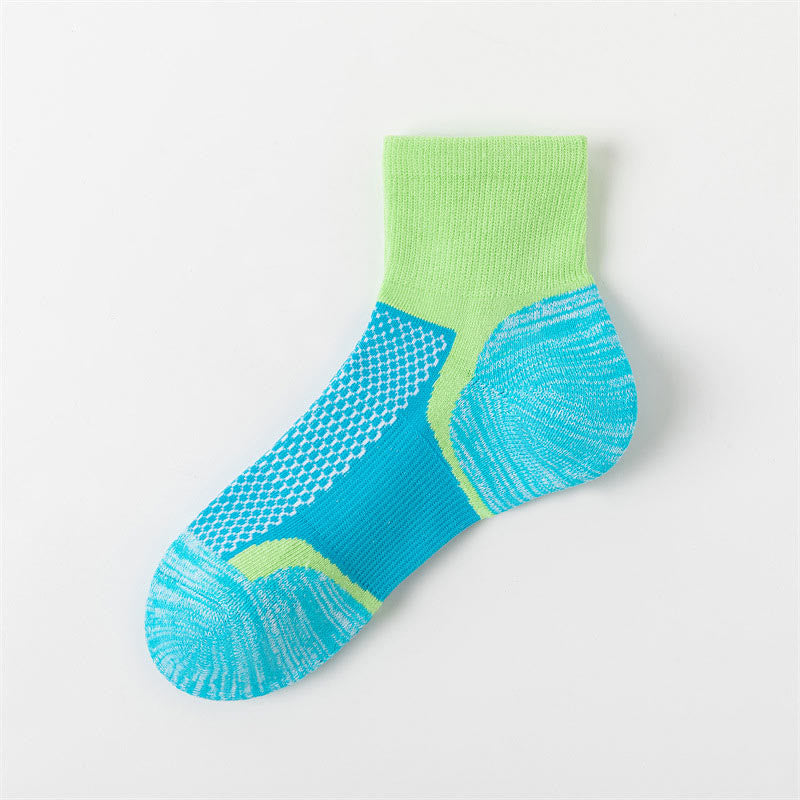 Bright Color Matching Ankle Compression Socks(5 Pairs) - Green - EU36-40(US3-7) - image 9