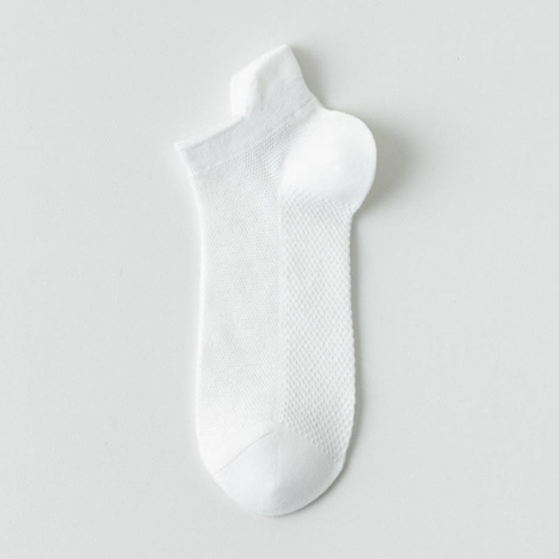 Classic Colors Mesh Ankle Socks(7 Pairs) - White - EU36-40(US3-7) - image 10