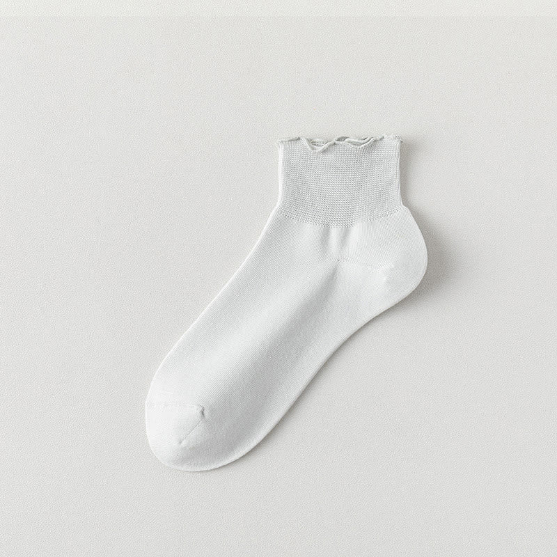 Laciness Solid Color Ankle Socks(10 Pairs) - Light Gray - EU36-40(US3-7) - image 18