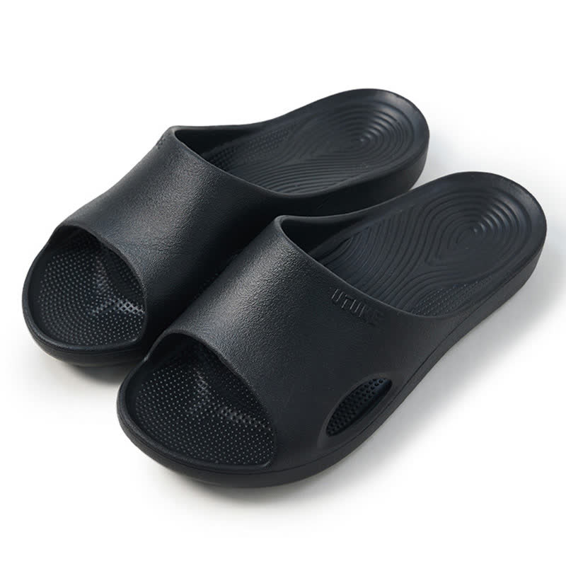 Solid Color Arch Support Non-Slip EVA Bathroom Slides - Black - EU44-45(US10-11) - image 9