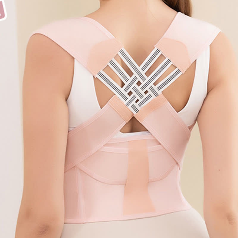 Adjustable Posture Corrector Shoulder Brace - Pink - 3XL - image 8