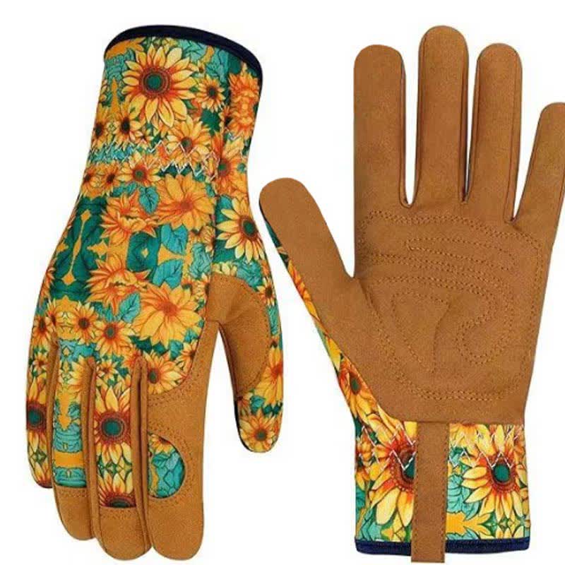 Vibrant Floral Print Garden Gloves - E - One Size - image 8