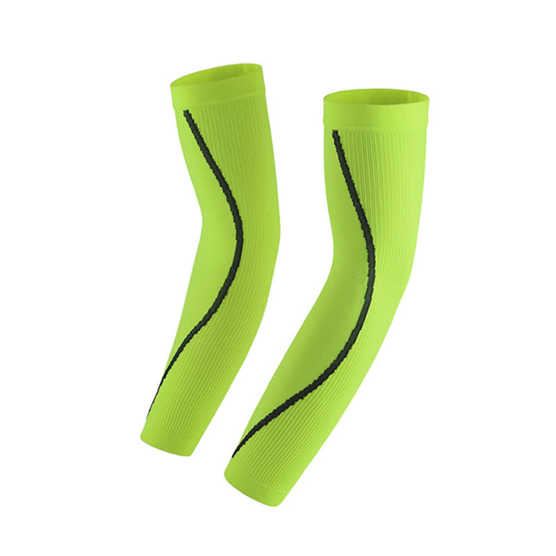 Fluorescent Green Striped Calf Sleeves - image 3
