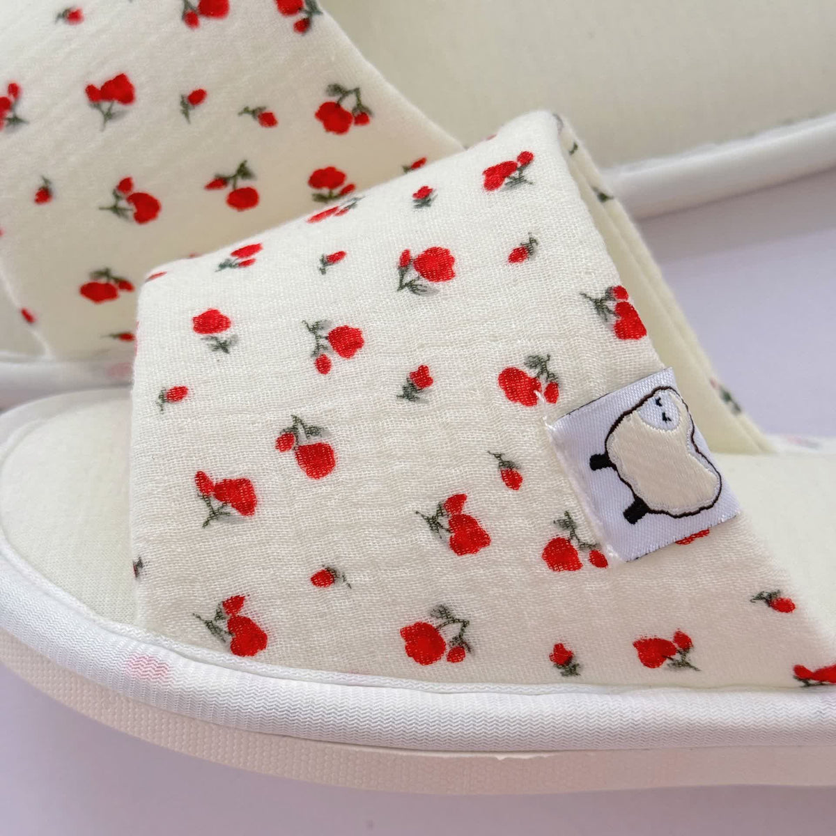 Floral Canvas Open-Toe Home Slippers - image 8