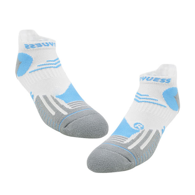 Colorful Block Breathable Sports Ankle Socks(5 Pairs) - White&Blue - EU39-44(US6-10) - image 5