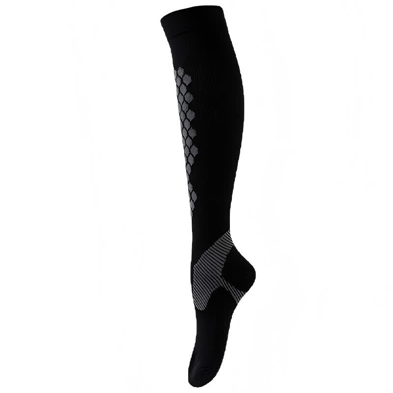 Geometric Pattern Compression Socks(3 Pairs) - Black - L/XL - image 10