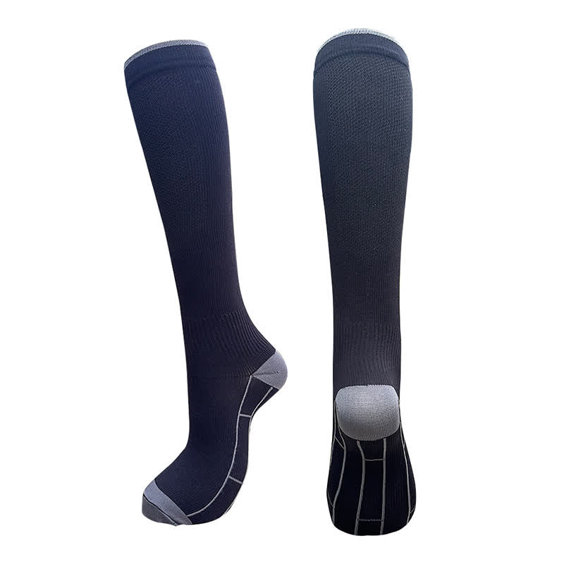 Simple Style Stretch Sports Compression Socks(3 Pairs) - Black - L/XL - image 4