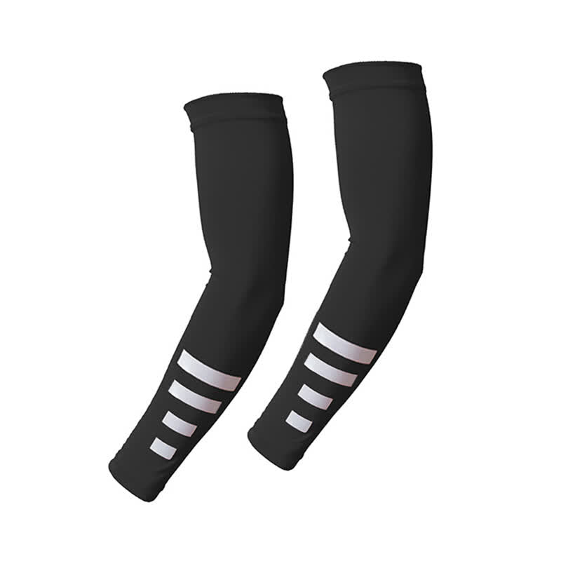 Reflective Outdoor Sun Protection Quick-Dry Arm Sleeves(3 Pairs) - Black - image 10