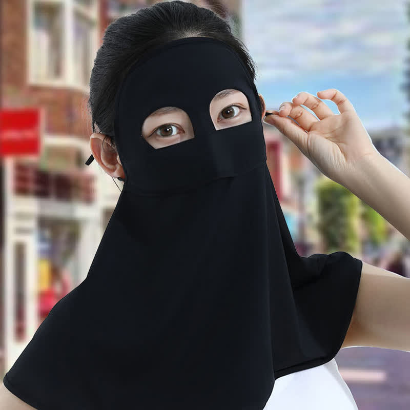 Solid Color Sun Protection Face Mask with Neck Flap - image 10