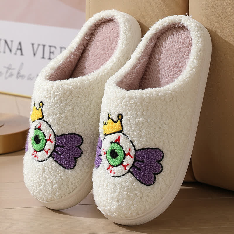 Funny Eye Print Fluffy Home Slippers - image 2