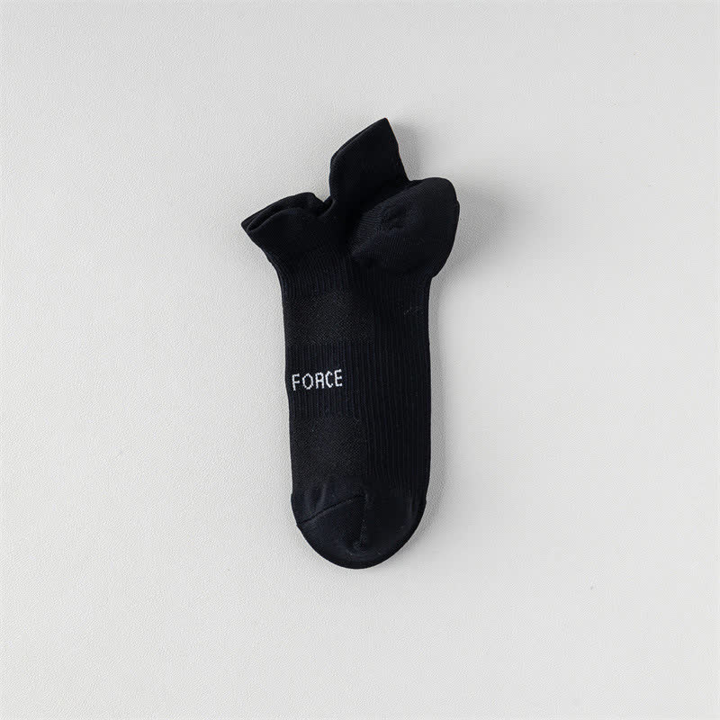 Color Block Letter Print Ankle Compression Socks(8 Pairs) - Black - EU38-41(US5-7.5) - image 15