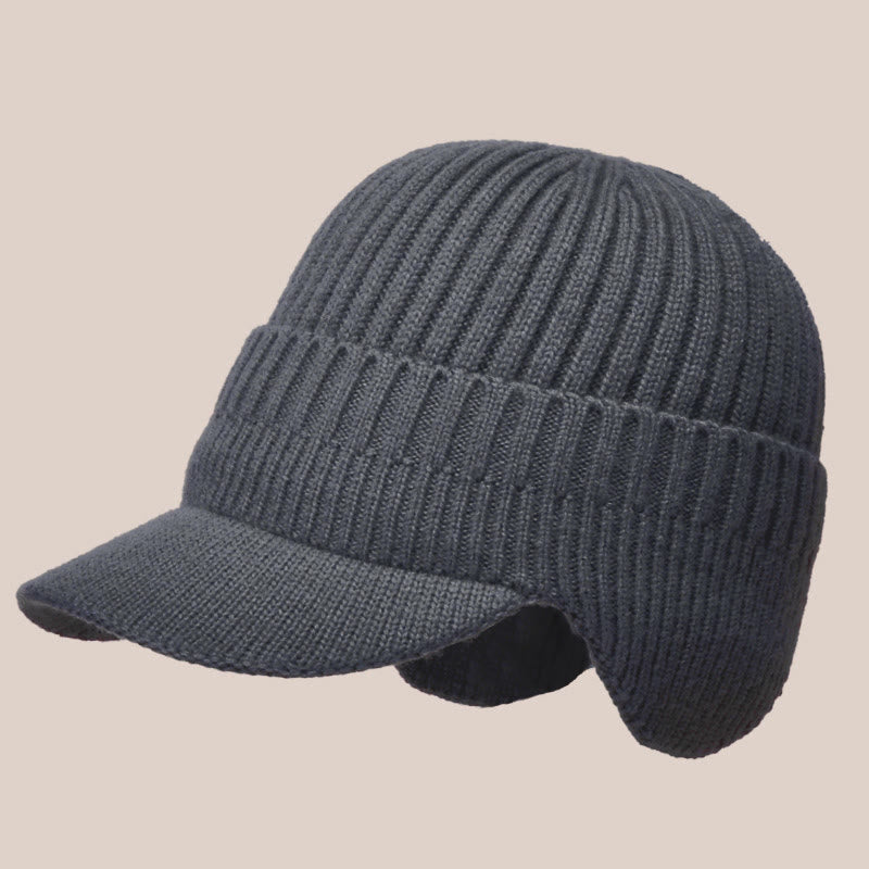Warm Earflaps Beanie Hat Warmer - Grey - One Size - image 10