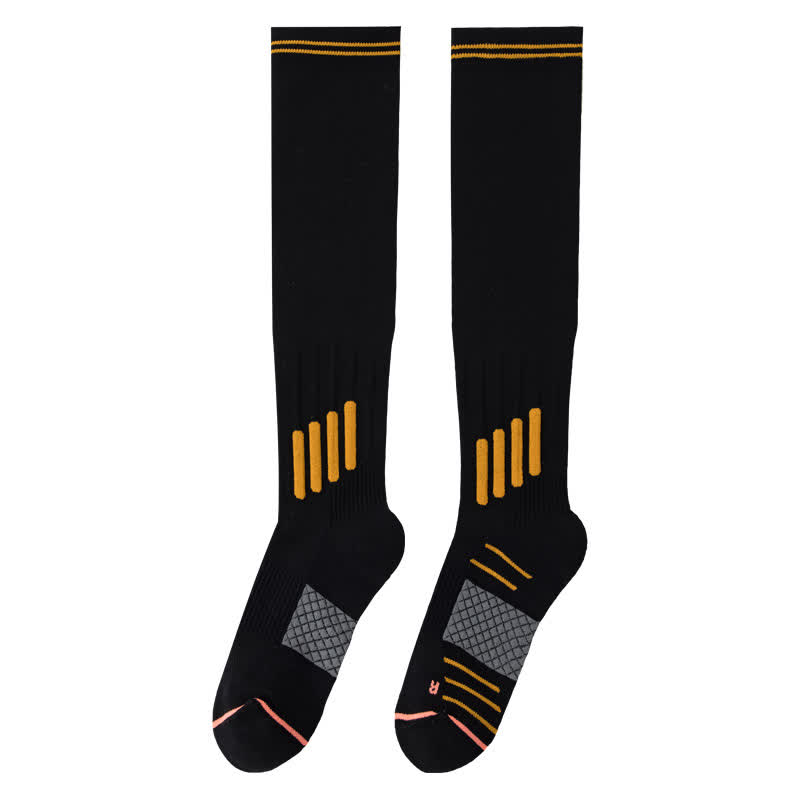Stripe Print Sports Compression Knee High Socks(6 Pairs) - Black - EU36-40(US3-7) - image 13