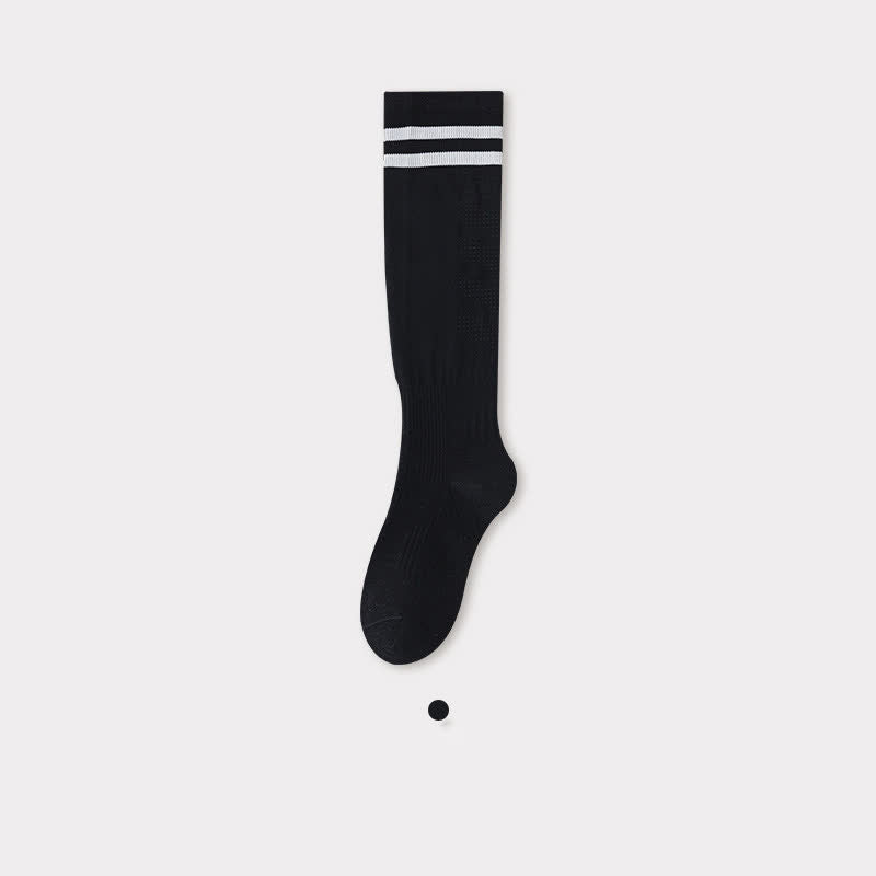 Striped Breathable Compression Knee High Socks(5 Pairs) - Black - EU36-40(US3-7) - image 14