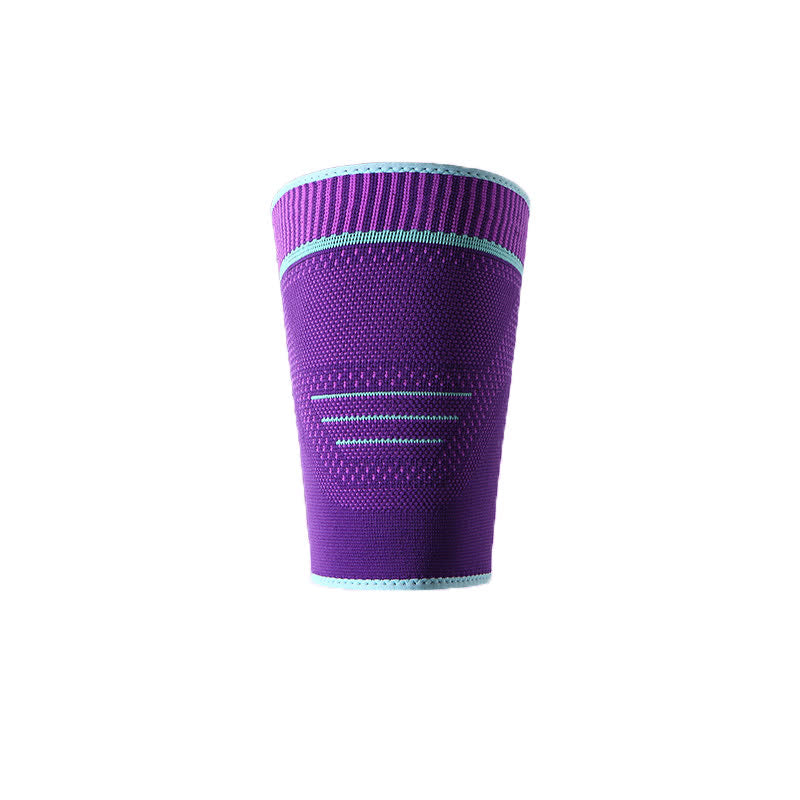 Elastic Knitted Sports Compression Thigh Sleeves - Purple - XL - image 11
