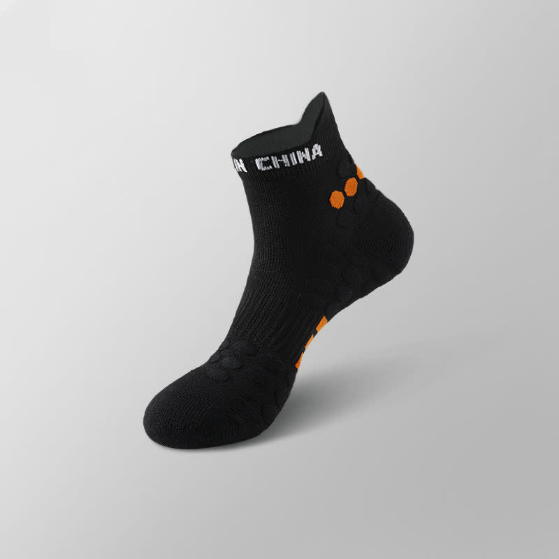 Cotton Non-slip Sports Ankle Compression Socks(4 Pairs) - Black&Red - EU39-44(US6-10) - image 11
