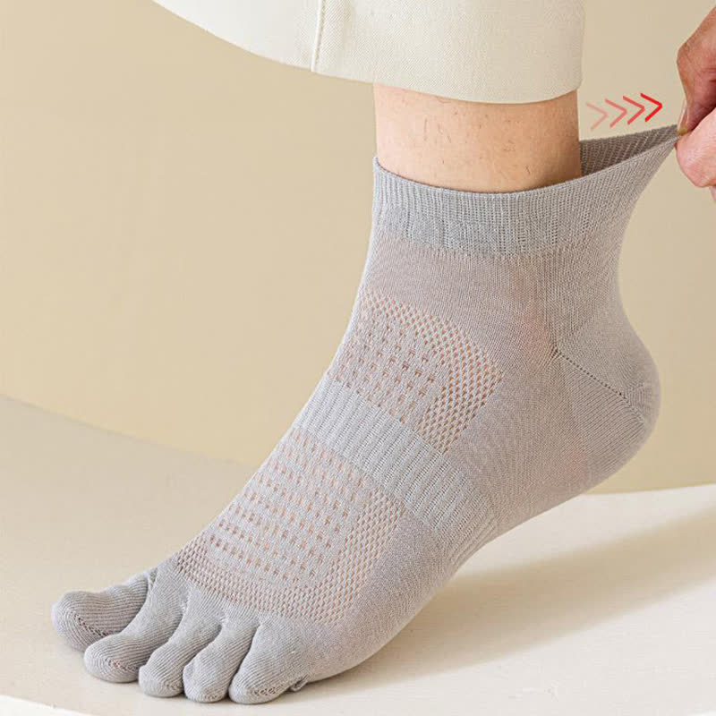 Pure Cotton Mesh Five-toe Ankle Socks(3 Pairs) - image 17