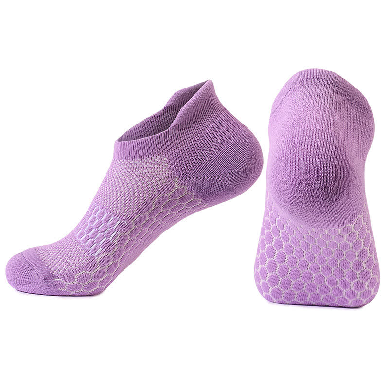 Gradient Color Block Cotton Ankle Compression Socks(8 Pairs) - Purple - EU39-42(US6-8.5) - image 13