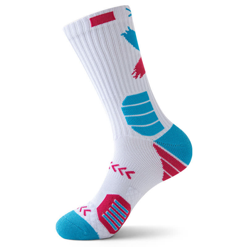 Arrow Graphic Print Sports Quarter Compression Socks(5 Pairs) - Blue&Red - EU39-44(US6-10) - image 12