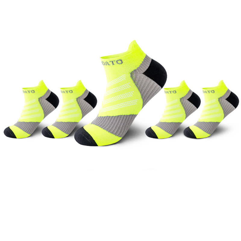 Colorblock Letter Print Ankle Compression Socks(5 Pairs) - Green - EU39-44(US6-10) - image 13
