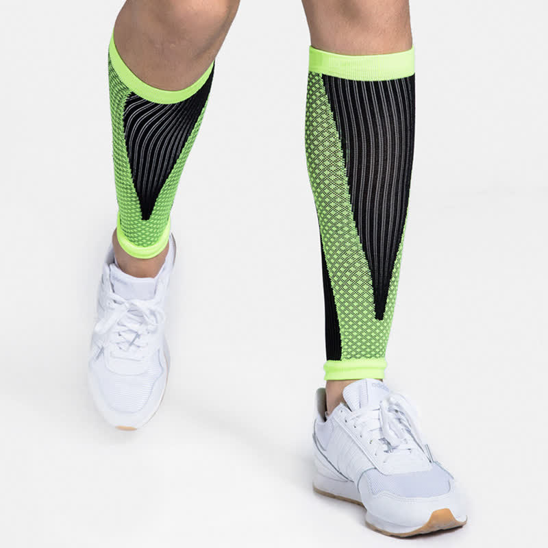 Breathable Athletic Compression Calf Sleeve - Green - L - image 11