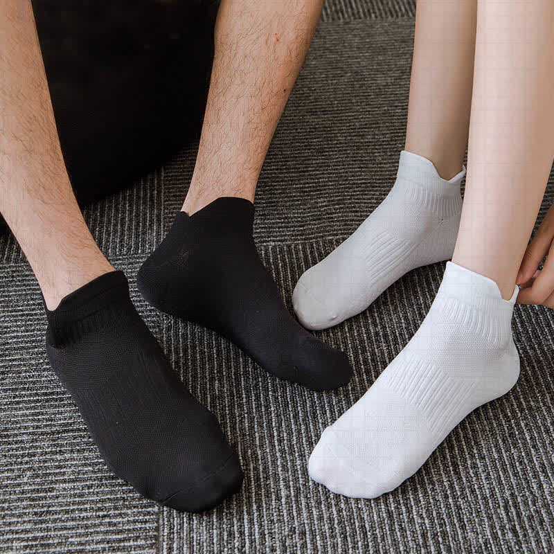 Solid Color Breathable Sports Ankle Compression Socks(4 Pairs) - image 2