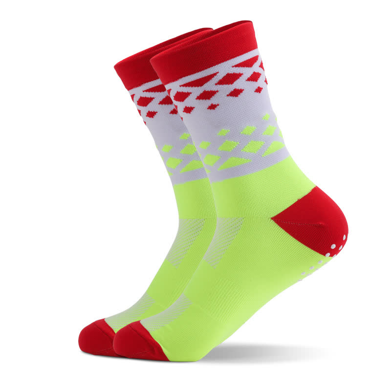 Graphics Color Block Quarter Compression Socks(6 Pairs) - Green - EU40-45(US7-11) - image 10
