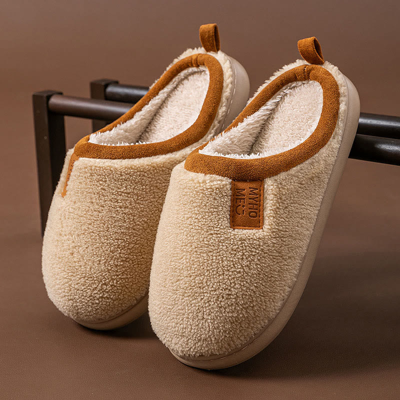 Plus Size Simple Plush Slippers - Khaki - EU44-45(US10-11) - image 15